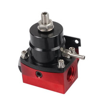 FPR-1046 Adjustable Fuel Pressure Regulator Kit 3-70PSI with AN8 Feed Port and AN6 Return Port for E85 Engines Red