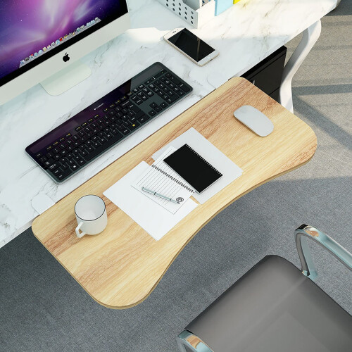 Ergonomic Keyboard Tray with Armrest, Foldable Clamp On Under Desk Drawer for Computer and Office