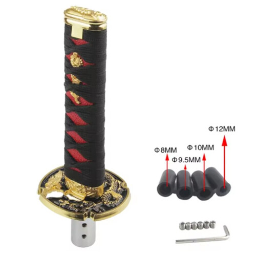Universal for JDM Samurai Sword Shift Knob 200mm Samurai Knife Shift Knob with Adapter Black 2