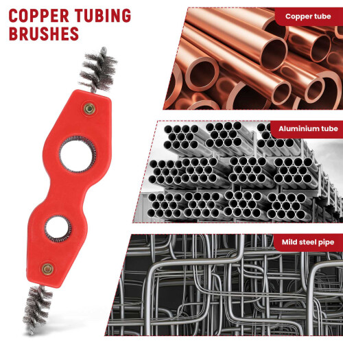 Pipe Reamer Deburring Tool,5Pcs Copper Pipe Cleaner and Reamer Set,Pipe Deburring Brush,Tubing Chamfer Tool 2