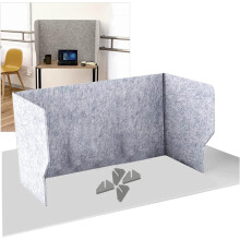 Acoustic Desk Divider 31inch Gray, Foldable Noise Reduction Privacy Partition for Students Office Home