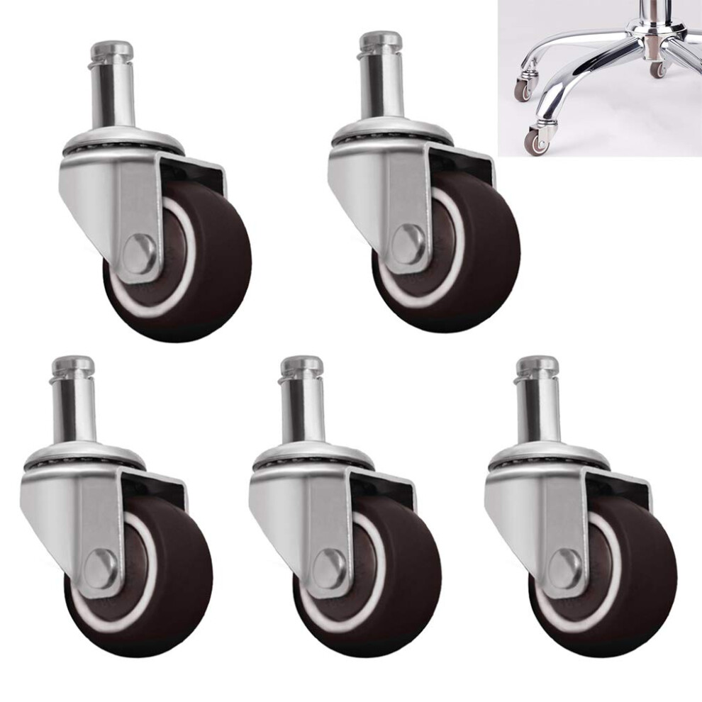 Silent Rubber Office Chair Caster Wheels Set Of 5, 50Mm Heavy Duty Swivel, Smooth Rolling Floor Protection 9771547296805