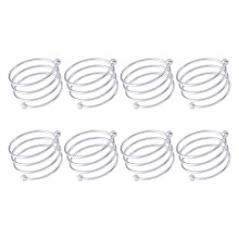 8 Pcs Napkin Ring Silver Rings Black Napkins Beaded Cutlery Decorations