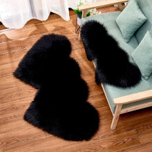 3 Pcs Valentines Heart Rug, Pink Heart Shaped Rug, Fluffy Faux Fur Rugs, Shag Mats for Bedroom Living Room, Love Coquette Room Decor(35*70cm)