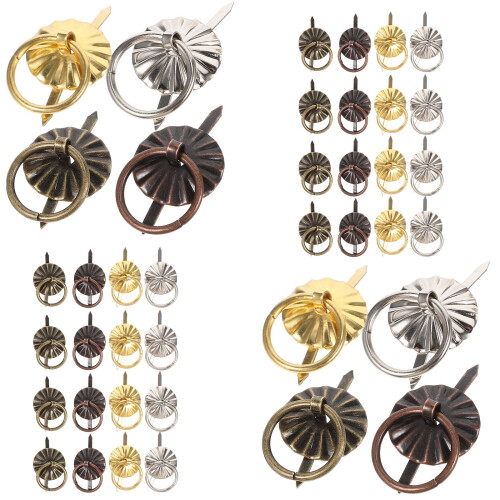 40 Pcs Mini Draw Knobs Fasteners Mini Handle Cabinet Mini Knob 3.4X1.9cm