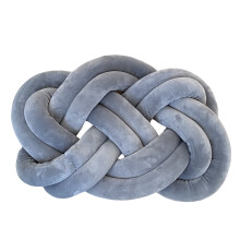 Light Gray Velvet Knot Pillow - 4535cm Decorative Knot Cushion for Sofa, Bedroom & Modern Home Decor, Soft PP Filled