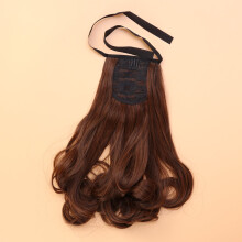 Curly Synthetic Drawstring Ponytail 1Set 38x4x0.4in Light Brown For Women Daily Use