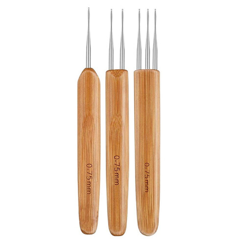 Dreadlock Crochet Hook Tool Braid Hair Dreadlocks Needle Bamboo Handle Locs 2