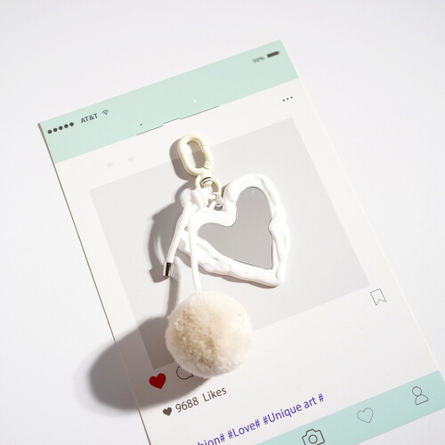 Creatief leuk pluche Pom hart sleutelhanger ontwerp meerdere-7 1