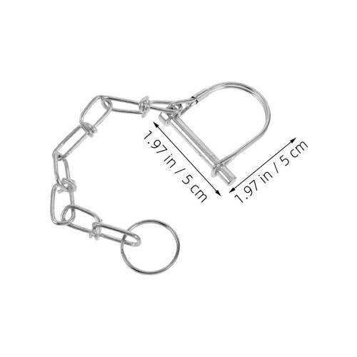 Trailer Coupler Pin with Chain Heavy Duty Square Hitch Pin 1