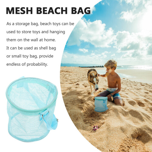 Mesh Beach Bag -Blue 1 Piece 6.3X6.1X6.1In 1