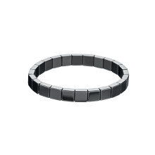 Natural Texture Hematite Stone Bracelet Elastic Unisex Square-B