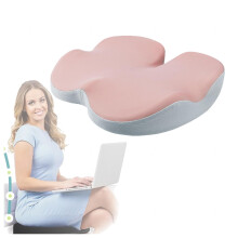 Ergonomic Memory Foam Seat Cushion for Tailbone Pain Relief, Coccyx Orthopedic UShaped Pad for Office Chair, Car, BPink