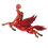 Broche cheval artisanale robuste, bijoux en alliage avec-Rouge 1