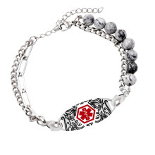 Personalised Medicals Alert ID Bracelet Stainless Steel-bbb