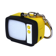 La télévision rétro en plastique conçoit un porte-clés-Jaune