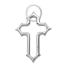 Gothic Crucifix Design Carabiner Keychain Pendant for-Silver