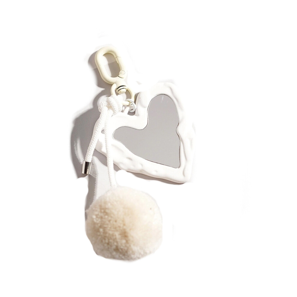 Everyday Stylish Plush Pom Heart Keychain Soft Plush Keyring-1 7754004059764