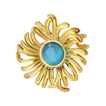 Robuster offener Ring aus Edelstahl im Vintage-Stil,-JZ8005G