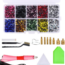 2000 Stuks DIY Strass-Set Strass-Zetter Lijmgereedschap Sieradenaccessoires Pincet Handleiding DIY Strass-Set (Amerikaanse Stekker)