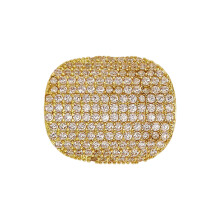 Elegante künstliche Nägel mit kubischem Zirkonia in-Goldfarben L