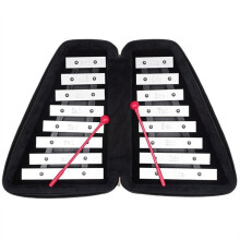 ALFAAL 16 Key Aluminum Glockenspiel Xylophone Set with Durable Build, Bright Tones and Leather Case
