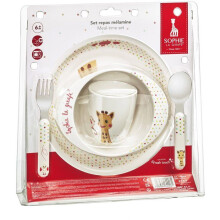 Set Mahlzeit - SOPHIE LA GIRAFE - Kiwi-Version - Teller - Schüssel - Becher - Babybesteck