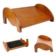 Foot Rest Under Desk Adjustable Rocking Ergonomic Wooden Footrest with AntiSlip Velvet Surface for Home and Office