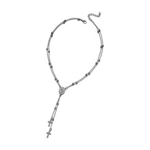 Collier chaîne Double couche à la mode pour femmes, avec-Noir