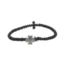 Bracelet tressé crucifix inspiré de la foi, fabriqué à la-C