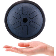 5.5 Inch Steel Tongue Drum 6 Notes Mini Handpan with Mallets and Bag, Bright Purple Soothing Sound