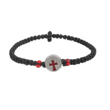 Faith Charm verstelbare kruisbeeldarmband gevlochten touw-I