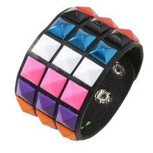 Daily Comfort Soft PU Leather Bracelet Featuring Punk-Color B