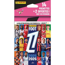 Blister - PANINI - Fuß FR 2025/26 Ligue 1 McDonald's - 14 Packungen + 2 geschenkt - 112 Sticker