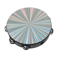 10 Inch Double Row Wooden Tambourine with Bright Clear Sound for Church Worship, Adults and Parties