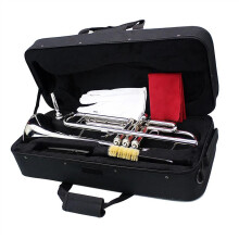 Silver Bb Trumpet Set with Mouthpiece and Case, Professional Brass Instrument with Durable Finish