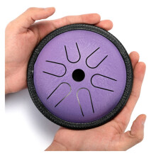 Steel Tongue Drum 5.5 Inch 6Tone Mini Hand Pan Drum for Yoga and Meditation with Mallets and Bag Color 04