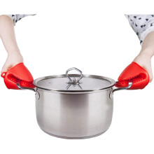 3 Pares de Luvas de Forno de Silicone Resistentes Ao Calor Luvas de Cozinha Pegadores de Panela para Cozinha Cozinhar e Assar, Verde Azul Vermelho