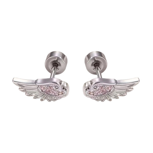Boucle d'oreille en forme d'aile Unique pour oreilles-Rose
