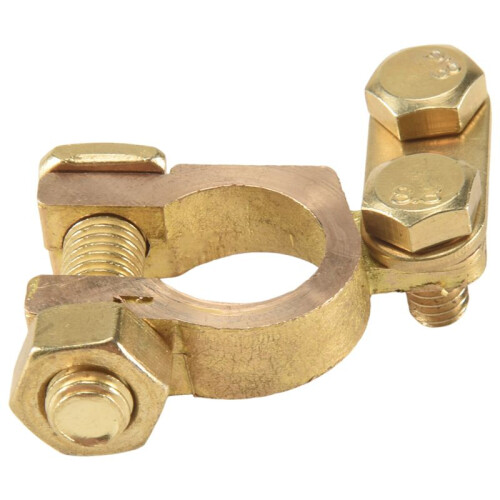 1 Pair Car Battery Terminal Clamp Connection Trim Positive Negative Brass Cable 2