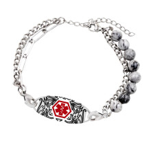 Doppelkette Medicals ID-Armband aus Edelstahl mit-bbb