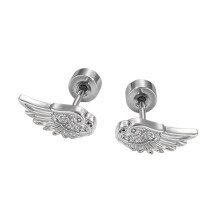 Stylish Wing Shaped Ear Bone Studs Unique Fashion-White