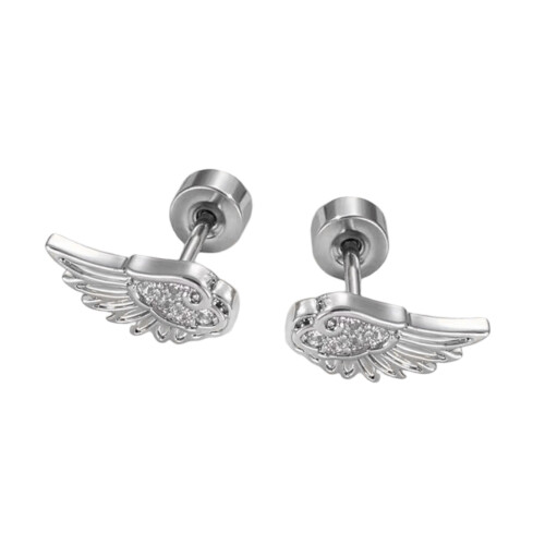 Stylish Wing Shaped Ear Bone Studs Unique Fashion-White