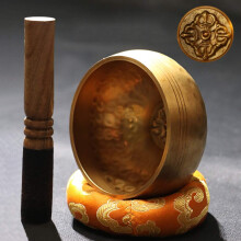 Tibetan Singing Bowl for Meditation and Yoga, Pure Copper Sound Bowl with Clear Resonant Tone, Handcrafted without Cushion