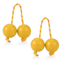 2 Pairs African Shaker Instrument Kashaka Rhythmic Ball Hand Percussion for Adults and Kids Yellow