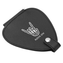 PU Leather Guitar Pick Holder Case, Large Capacity Storage Pouch for 22 Picks with Secure Closure