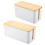 Cable Storage Box Wooden Power  Storage Case Dustproof Charger Socket Organizer Wire Case Home Cable WinderOrganizer 2