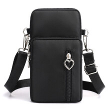 Malá crossbody taška na telefón s remienkom na ruku, kompaktný, ale priestranný organizér s viacerými vreckami z odolného nylonového