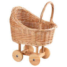 Baby Basket Modeling Trolley Wickerwork Storage Basket Pet Nest Moon Flower Basket Photography Props One-Year-Old Gift Medium