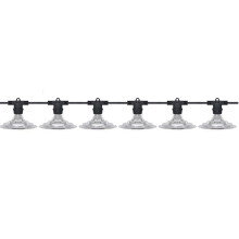 6 Light Outdoor LED Grow Lights Waterproof Full Spectrum Greenhouse Lights for Plants,21FT Adjustable EU Plug
